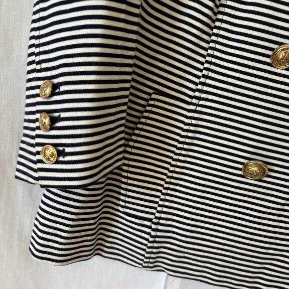 Cabi Life Jacket Striped Nautical Double Breasted Blazer Style #823 Size Large - Picture 5 of 6